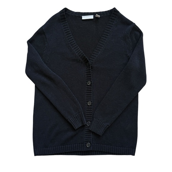Nordstrom Sweaters - Nordstrom Petite V-Neck Cardigan Sweater Black Long Sleeve Women's S Ramie Linen